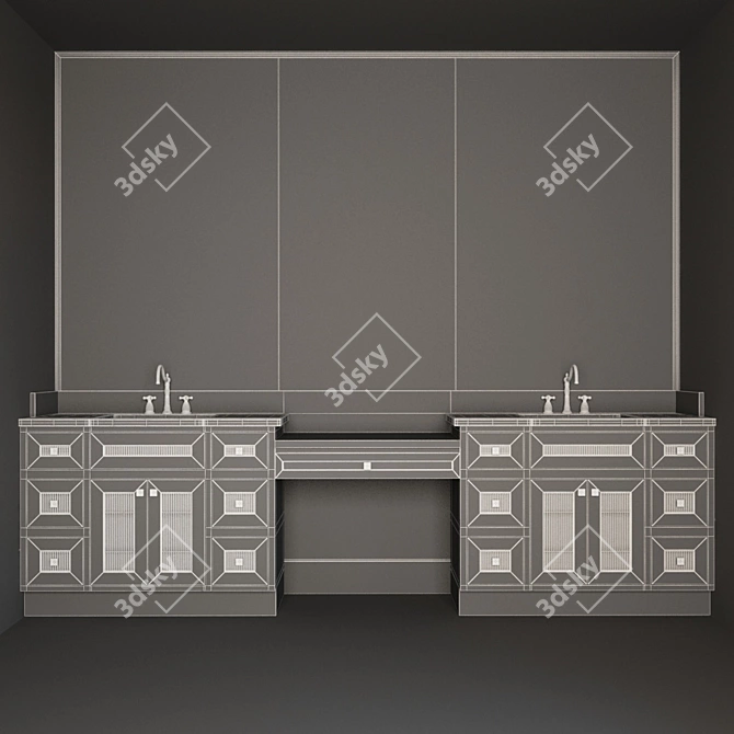 Space-Saving Bathroom Furniture Set 3D model image 4