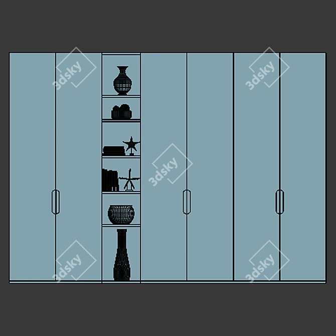 410cm x 300cm x 40cm Furniture Shelf 3D model image 3