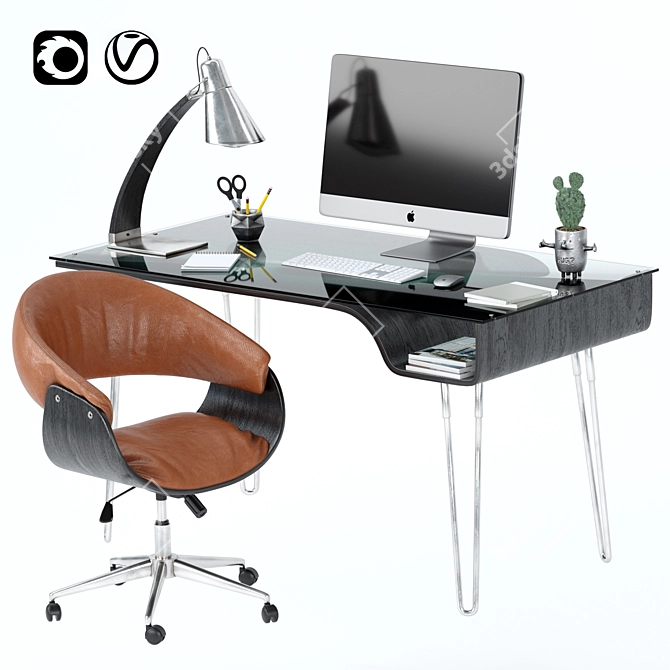 Modern Office Workplace 2015 3D model image 1