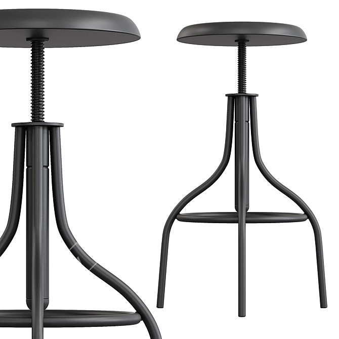 Kave Home Britney Steel Barstool 3D model image 1