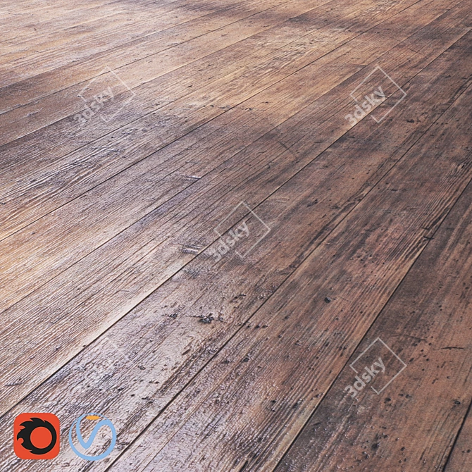 Natural Wood Tiles: Seamless, High-Quality 3D model image 1