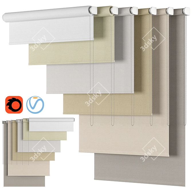 Utopia Roller Blind 27: Customizable Design 3D model image 3