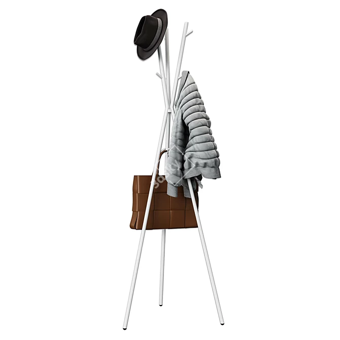 EKRAR Hanger - Stylish White Coat Rack 3D model image 1