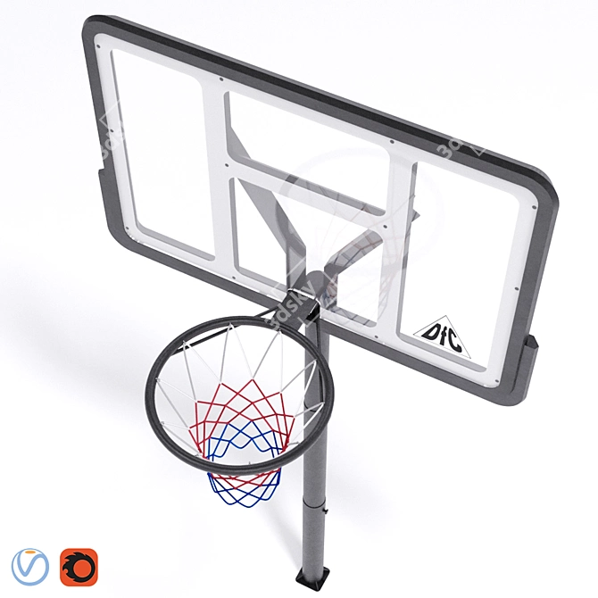 DFC ING44P3 Basketball Rack: Stationary Design 3D model image 2