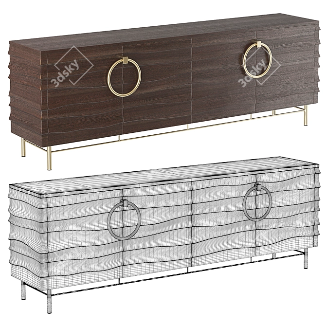 Emmemobili Slice: Elegant Wenge Sideboard 3D model image 3