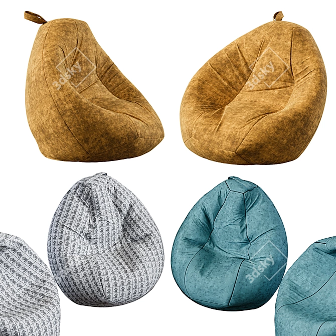 Cozy Bean Bags Set 3D model image 4