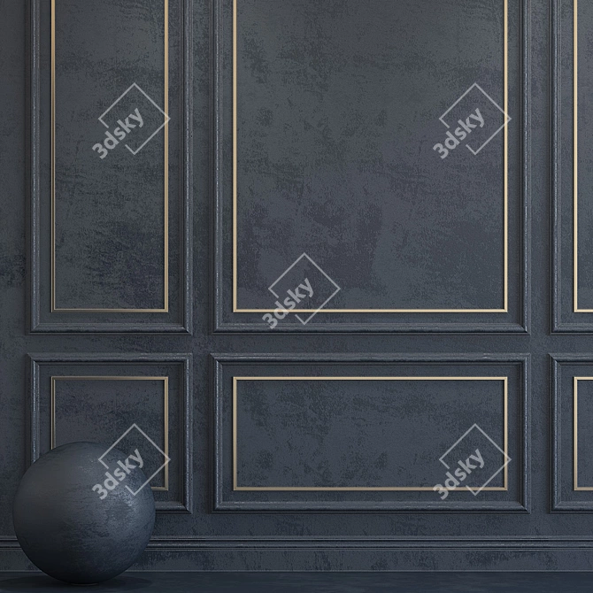 Elegant Molded Decorative Plaster 3D model image 2