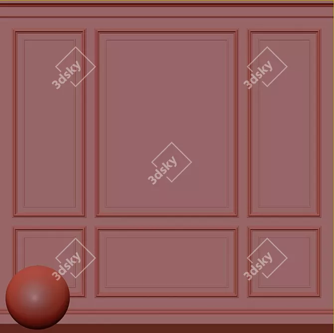 Elegant Molded Decorative Plaster 3D model image 3