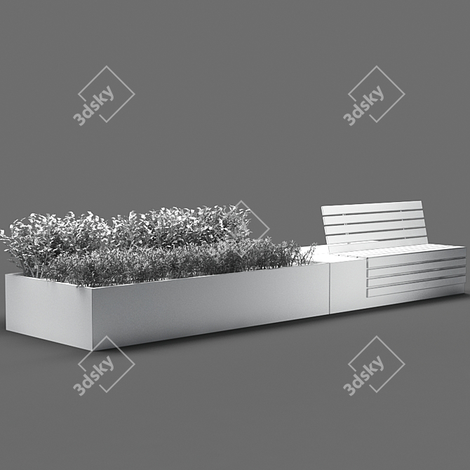 Sleek Poly Bench 3D model image 3