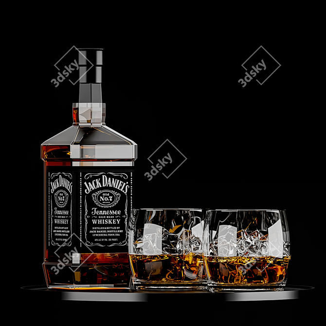 Elegant Whiskey Set: 3D Models 3D model image 1