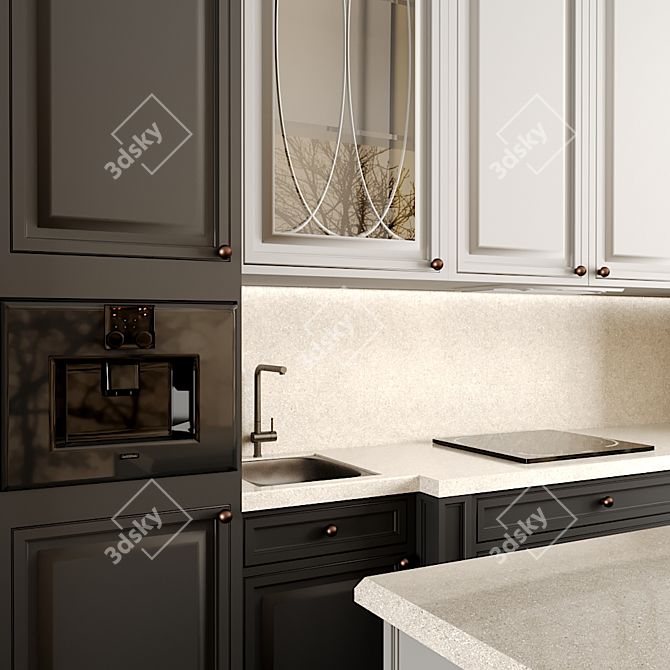 Modern Kitchen Design Set 3D model image 3