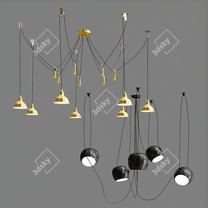 Sleek and Versatile: Aim 5 & Acrobata Suspension Lights 3D model image 1