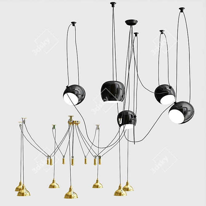 Sleek and Versatile: Aim 5 & Acrobata Suspension Lights 3D model image 2