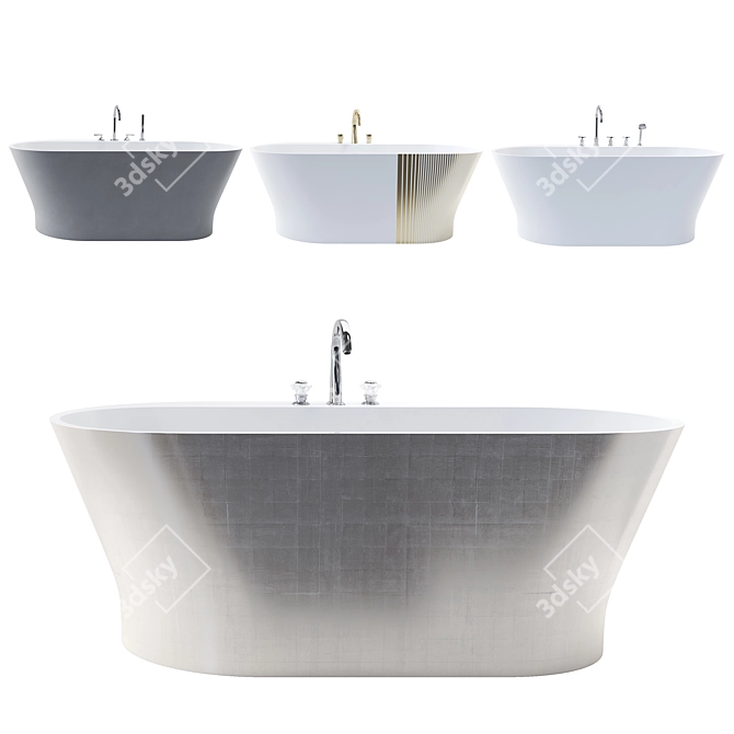 Elegant Monceau Freestanding Bathtub 3D model image 1