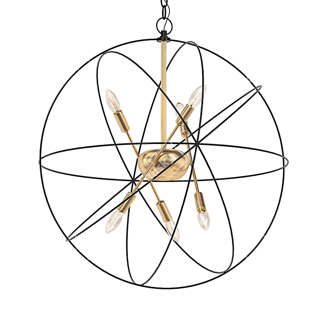 Stunning Metal Circles Chandelier 3D model image 1