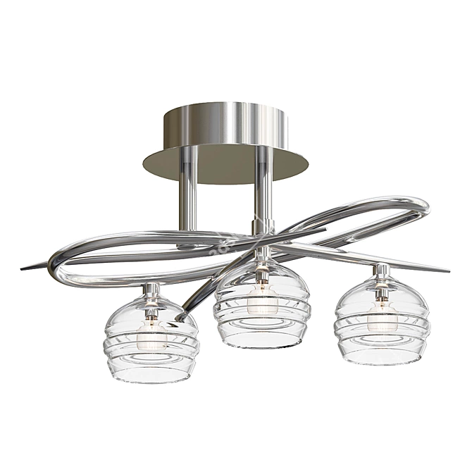 Elegant Satin Nickel Ceiling Chandelier 3D model image 1