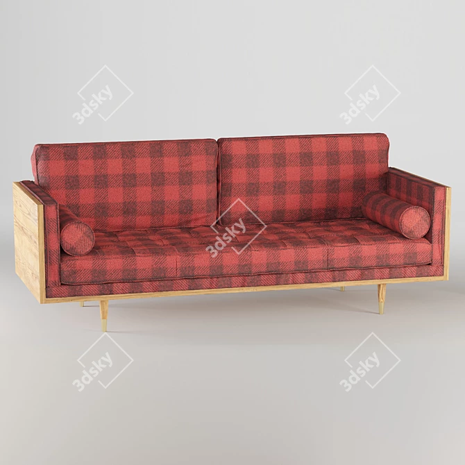 Skandi Fabric Sofa: Modern Elegance for Your Space 3D model image 1