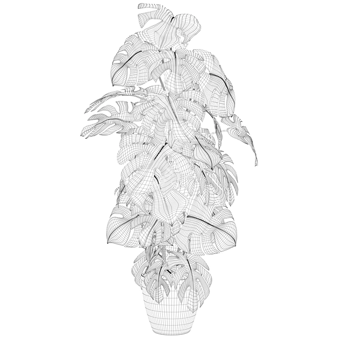 Tropical Monstera: Lush 150cm 3D model image 4