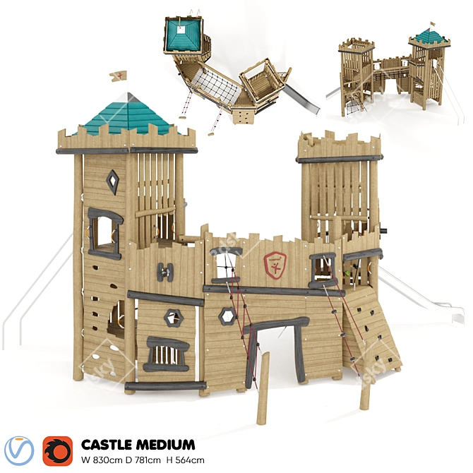 Kompan Castle Medium: Nature-inspired Play Complex 3D model image 1