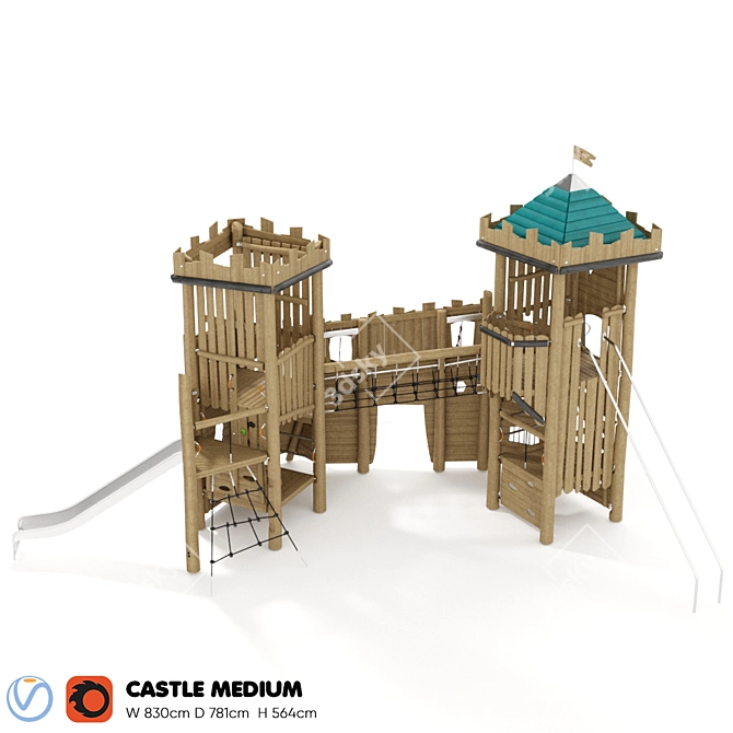 Kompan Castle Medium: Nature-inspired Play Complex 3D model image 5