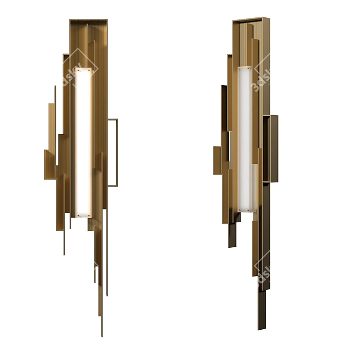 Elegant Metal Wall Sconce 3D model image 1