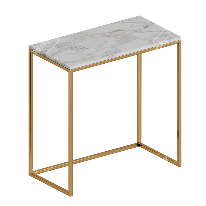 White Marble Top Console by Glasar 3D model image 1