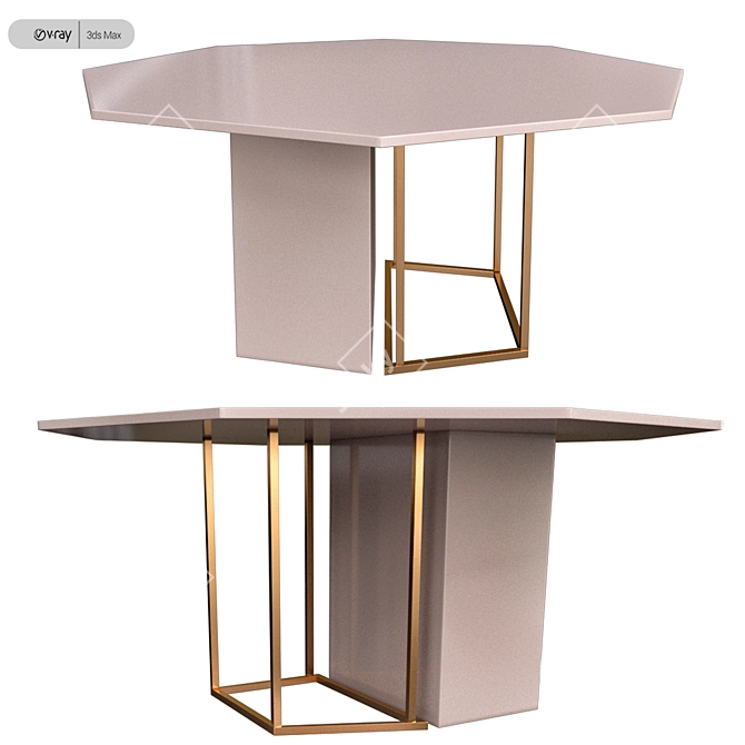 Modern Meridiani Plinto Table - Sleek and Stylish 3D model image 1