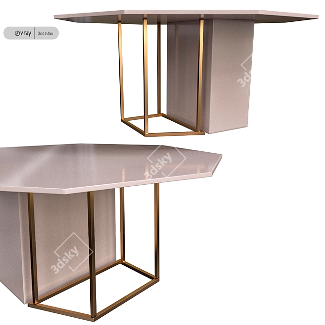 Modern Meridiani Plinto Table - Sleek and Stylish 3D model image 2