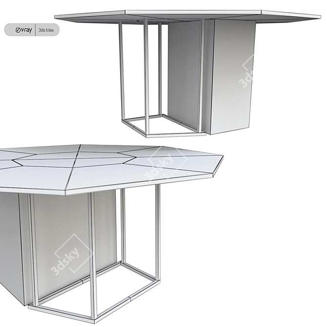 Modern Meridiani Plinto Table - Sleek and Stylish 3D model image 3