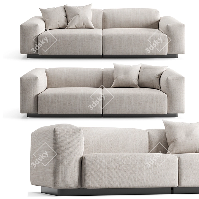 Vitra Soft Modular: Versatile 2-Seat Sofa 3D model image 1