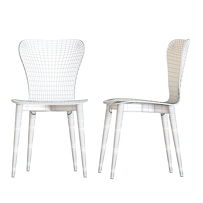 Modern Bentwood Dining Chair 3D model image 5