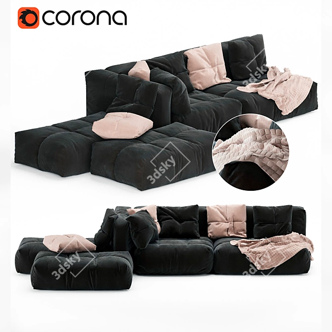 Modular PIXEL Sectional Sofa 3D model image 1