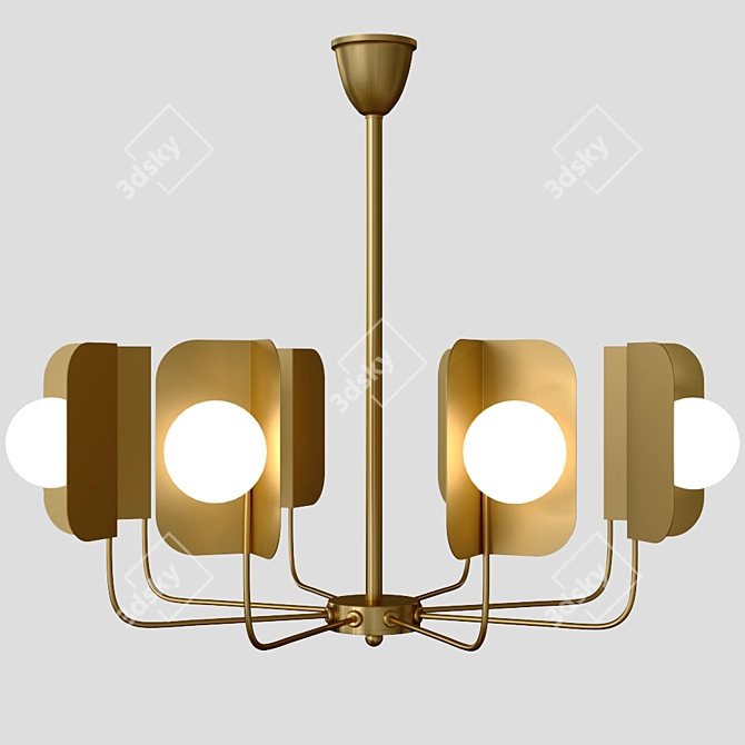 American Style Brass Chandelier 3D model image 3