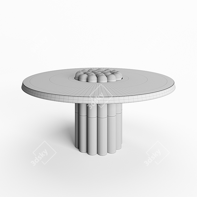 Embrace Elegance: Raku-Yaki Dining Table 3D model image 2