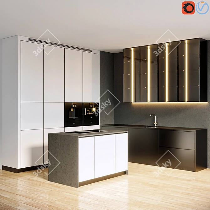 Gaggenau Kitchen: Stylish, Functional and Compact 3D model image 1