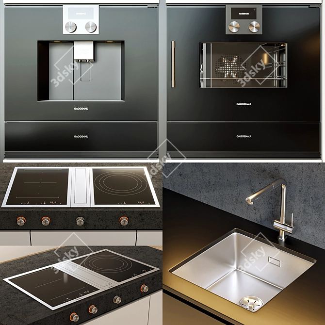 Gaggenau Kitchen: Stylish, Functional and Compact 3D model image 4