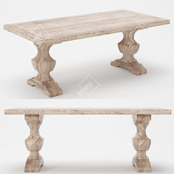 Elegant Dining Table Set 3D model image 4