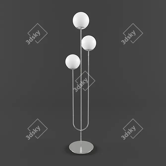 Elegant Chrome Floor Lamp 3D model image 1