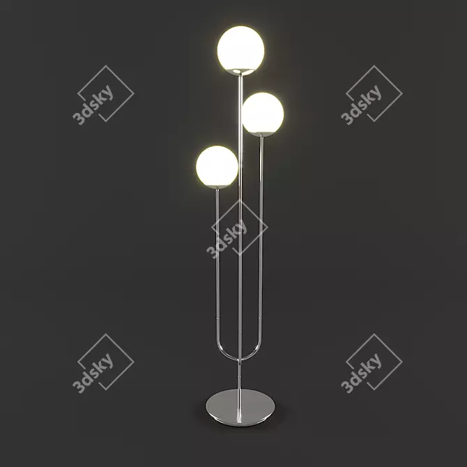 Elegant Chrome Floor Lamp 3D model image 4