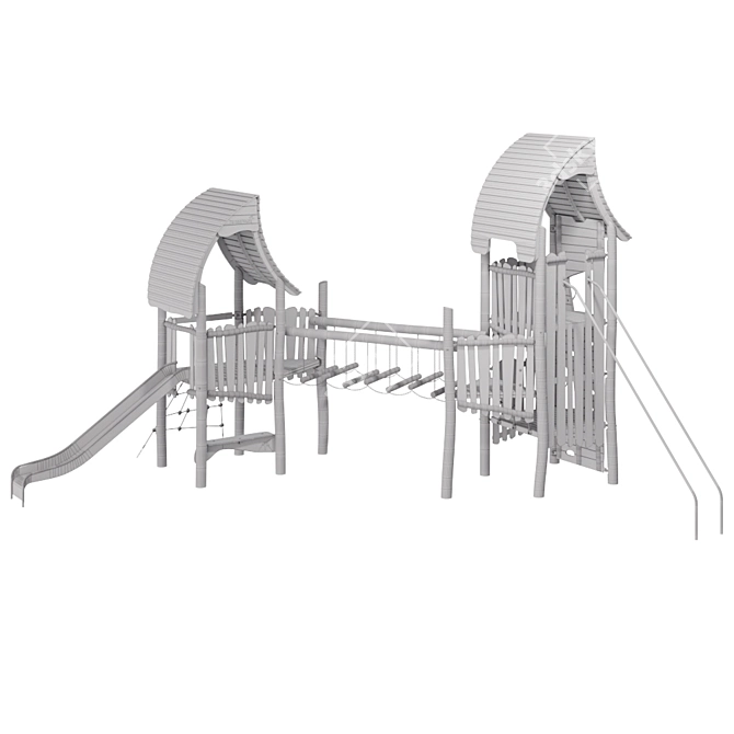 Kompan Two Tower Adventure Playset 3D model image 2