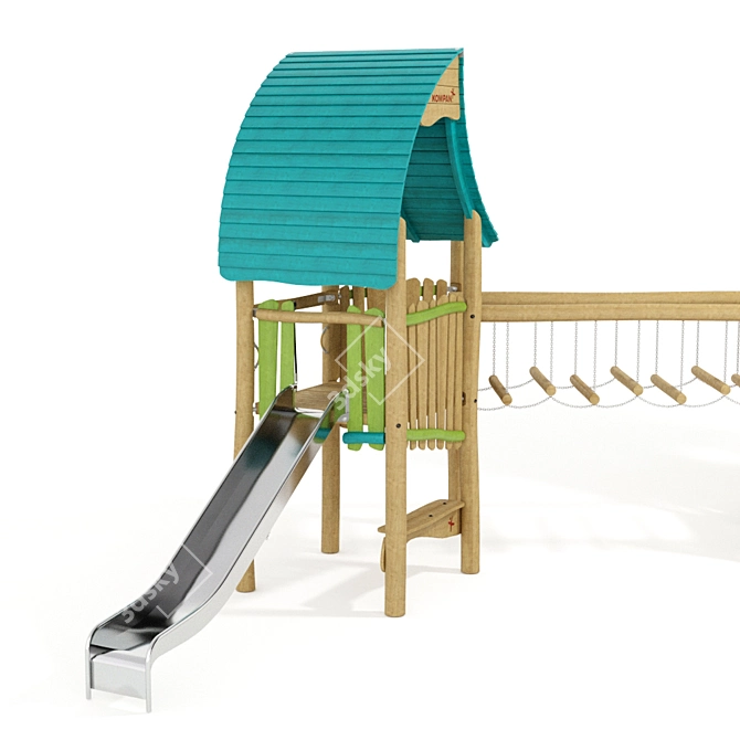 Kompan Two Tower Adventure Playset 3D model image 4