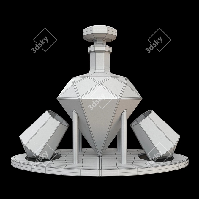 Diamond Decanter Set: Elegant Whiskey Accessories 3D model image 5