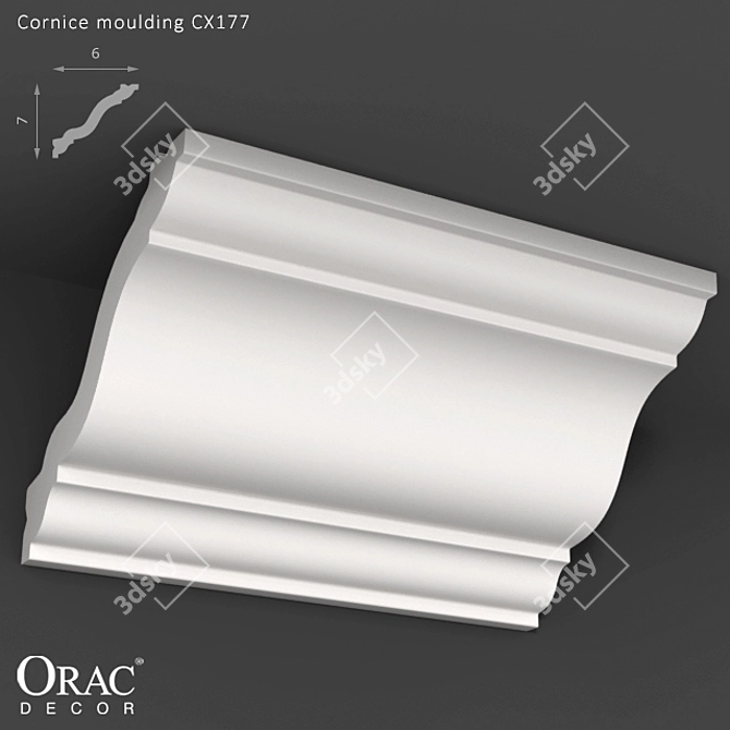 Elegant CX177 Cornice: Unmatched Charm for Your Interior 3D model image 1