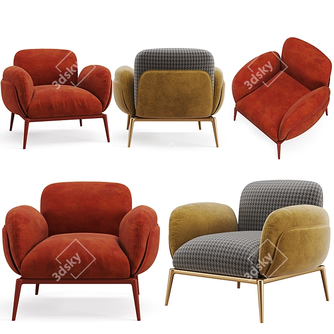 Modern Brooklyn Armchair 3D model image 1