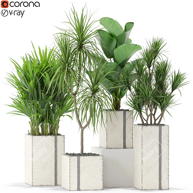 Green Oasis: 375 Plant Collection 3D model image 1