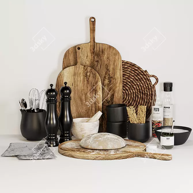 Elegant Kitchen Decor Set 3D model image 1