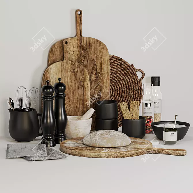 Elegant Kitchen Decor Set 3D model image 3