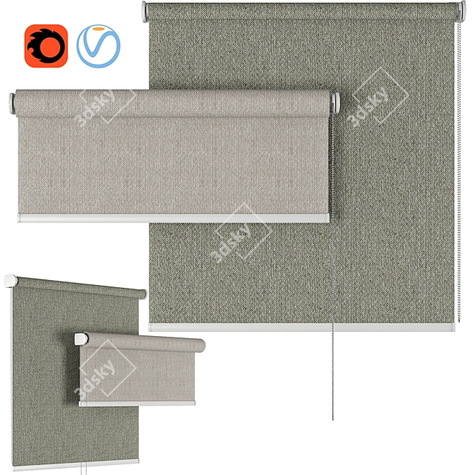 Limoges Blackout Roller Blind | Adjustable Length and Width 3D model image 1