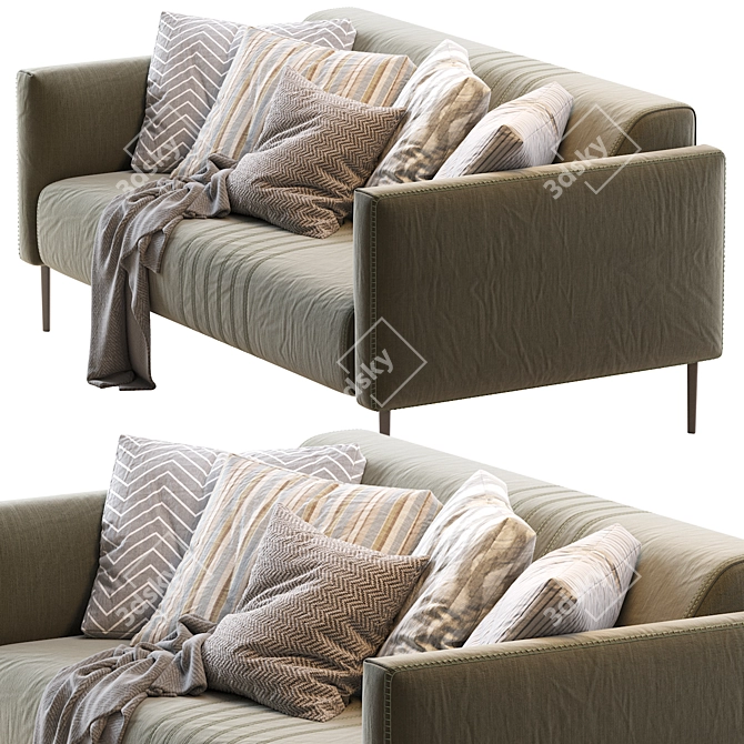 Elegant TUXEDO D2 Sofa 3D model image 2