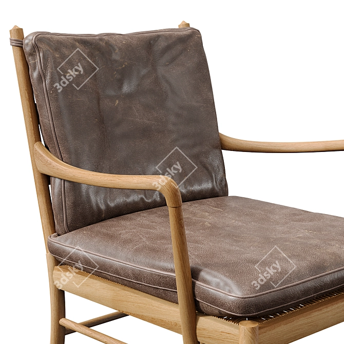 Vintage Danish Colonial Armchairs by Ole Wanscher 3D model image 5